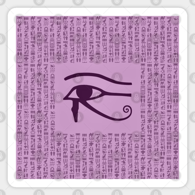 Eye of Horus, ancient Egypt, hieroglyphs, vintage look, purple Sticker by art-of-egypt